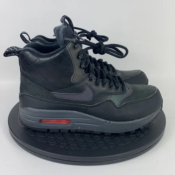 Nike Air Max 1 Mid Sneakerboot Black Water Repel 807307-001 Women’s Size 7 - Picture 6 of 14